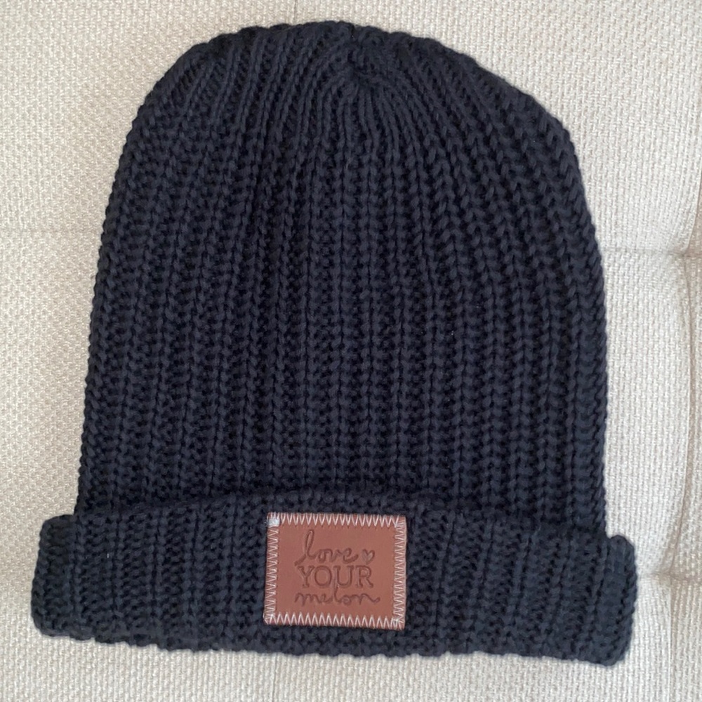 Love Your Melon Black Cuffed Beanie
